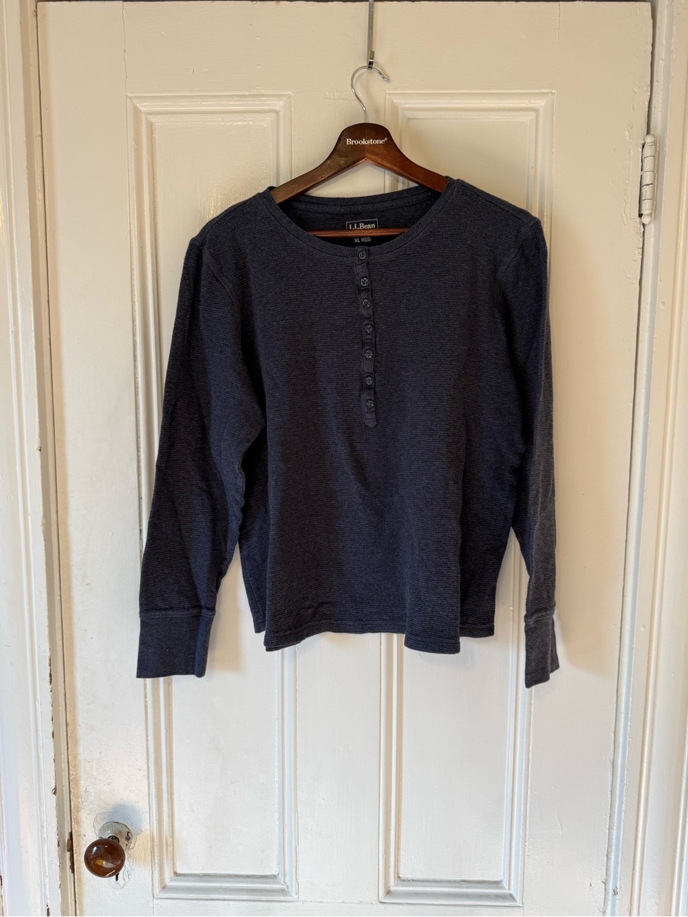 L.L. Bean Navy Long-Sleeve Henley Top